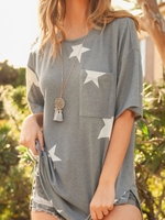 Gray Short Sleeve Holiday T-Shirts - Noracora