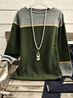 Green Boho Shift Sweaters - Noracora