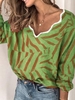 Green Casual Causal Tops - Noracora