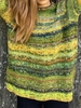 Green Casual Cotton-Blend Sweaters