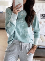 Green Casual Crew Neck Causal Tops - Noracora