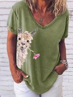 Green Casual Crew Neck T-Shirts - Noracora