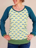 Green Floral-Print Long Sleeve Sweatshirts &pullover - Noracora