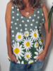 Green Polka Dots Sleeveless Knitted Tanks & Camis - Noracora