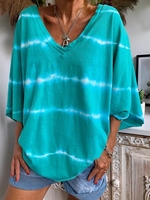 Green Short Sleeve Casual Causal Tops - Noracora