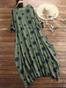Green Vintage Printed Causal Dresses
