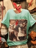 Green Vintage Printed Short Sleeve T-Shirts - Noracora