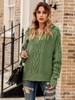 Green Zipper Acrylic Long Sleeve Sweaters