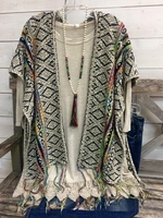 Half Sleeve Tribal Casual Cotton-Blend Coats - Noracora
