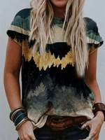 Holiday Crew Neck Plants T-Shirts - Noracora