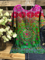 Holiday Crew Neck Short Sleeve Cotton T-Shirts - Noracora