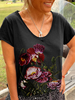 Holiday Floral Short Sleeve T-Shirts - Noracora