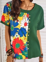 Holiday Short Sleeve Linen Shift T-Shirts - Noracora