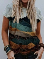 Holiday Short Sleeve Ombre/tie-Dye T-Shirts - Noracora