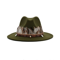 Indian Ann Feather Male Jazz Hat Woolen Top Hat - Noracora