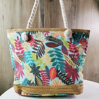 Leaf Printing Boho Canvas Bags - Noracora