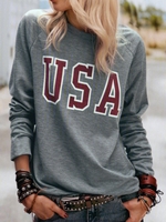 Letter Casual Causal Tops - Noracora