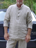 Light Gray Casual Linen Solid Men-Shirts - Noracora