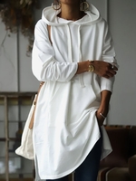 Long Sleeve Holiday Plain Hoodies & Sweatshirts - Noracora