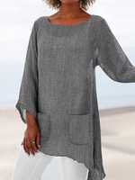 Long Sleeve Solid Cotton Auto-Clearance - Noracora