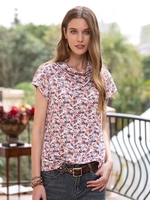 Multicolors Casual Cowl Neck T-Shirts