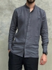 Navy Blue Casual Stand Collar Men-Shirts - Noracora