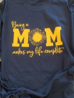 Navyblue Crew Neck Cotton Casual Floral-Print T-Shirts - Noracora