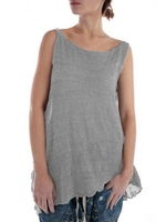 noracora 1 Brown Women Tops Casual Round Neck Cotton-Blend Going Out Tops