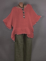 noracora 1 Red White Pink Grey Blue Women Tops Casual Cotton-Blend Daily Tops