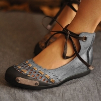 Noracora Accessories Brown Hollow-Out Flat Heel Round Toe Sweet Accessories