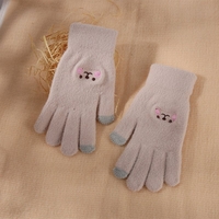 Noracora Beige Gloves Polyester Casual Winter Gloves