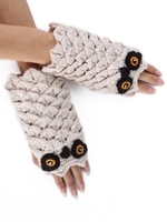 Noracora Beige Gloves Polyester Winter Vintage Gloves