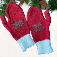 Noracora Black-Red Gloves Winter Polyester Vintage Gloves