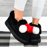 Noracora Boots Flat Heel Closed Toe Casual Black Boots
