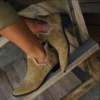 Noracora Boots Gray Casual Open Toe Low Heel Boots