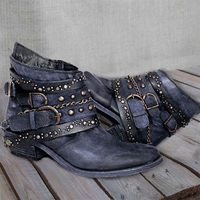 Noracora Boots Green Vintage Rivet Boots