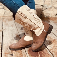 Noracora Boots Rose Red Color Block Closed Toe Boots