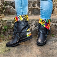Noracora Boots Split Joint Closed Toe Black Boots