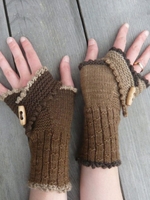 Noracora Coffee Gloves Vintage Nylon Winter Gloves