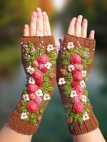 Noracora Khaki Gloves Winter Polyester Sweet Gloves