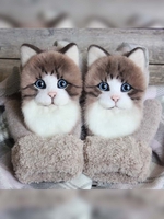 Noracora Light Brown Gloves Casual Polyester Winter Gloves