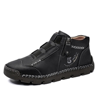 Noracora Men-Boots Distressed Closed Toe Brown Men-Boots