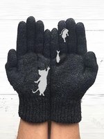 Noracora Pink Gloves Casual Fall Polyester Gloves