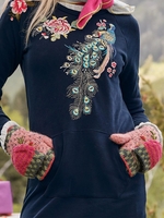 Noracora Pink Gloves Polyester Winter Vintage Gloves