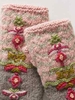 Noracora Pink Gloves Winter Polyester Vintage Gloves