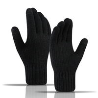Noracora Plain Navy Blue Gloves Casual Polyester Fall Gloves