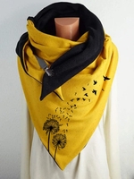 Noracora Plain Yellow Winter Polyester Casual