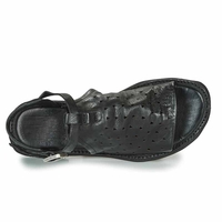 Noracora Sandals Casual Peep Toe Black Flat Heel Sandals