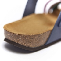 Noracora Sandals Peep Toe Casual Blue Flat Heel Sandals