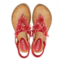 Noracora Sandals Pink Flat Heel Casual Flip-Flops Flower Sandals